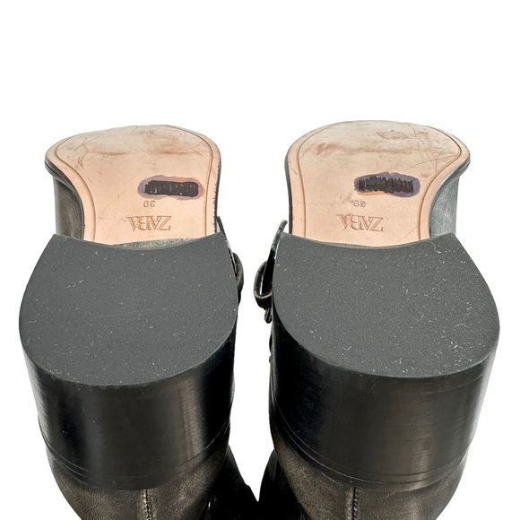 Zara Leather Boots with Rivets-Limited Edition Women's Size 39/US 8 - Picture 12 of 16